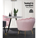 Artiss Armchair Velvet Pink Callista-5