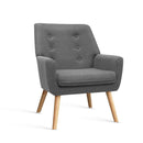 Artiss Armchair Linen Fabric Grey Charcoal-1