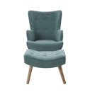 Artiss Armchair Set with Ottoman Blue Lansar-3