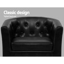 Artiss Armchair Set with Ottoman Black Ava-3