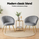 Artiss Armchair Velvet Grey Eloise-8