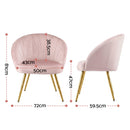 Artiss Armchair Velvet Pink Eloise-3