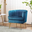 Artiss Armchair Velvet Blue Norvia-7