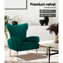 Artiss Armchair Green Velvet Kate-7
