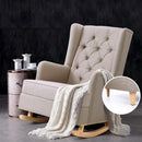 Artiss Rocking Chair Armchair Linen Fabric Beige Gaia-8