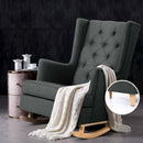 Artiss Rocking Chair Armchair Linen Fabric Charcoal Gaia-7