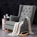 Artiss Rocking Chair Armchair Linen Fabric Grey Gaia-7