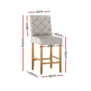 Artiss 2x Bar Stools Linen Upholstered Chairs-2