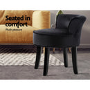 Artiss Vanity Stool Velvet Black Abella-4