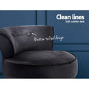 Artiss Vanity Stool Velvet Black Abella-5