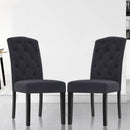 Artiss Dining Chairs Set of 2 Linen Parsons Chair Dark Grey-7