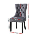 1 Set of 4 Artiss Dining Chairs Grey Velvet-2