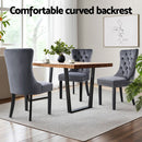 1 Set of 4 Artiss Dining Chairs Grey Velvet-5