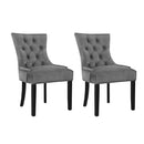 Artiss Dining Chairs Set of 2 Velvet French Provincial Grey-1