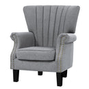 Artiss Armchair Wingback Grey Andrew-1
