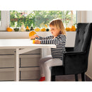 Artiss Dining Chair Velvet French Provincial Armchair Black-6