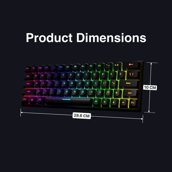 Laser Gaming Mini Mechanical Keyboard Black
