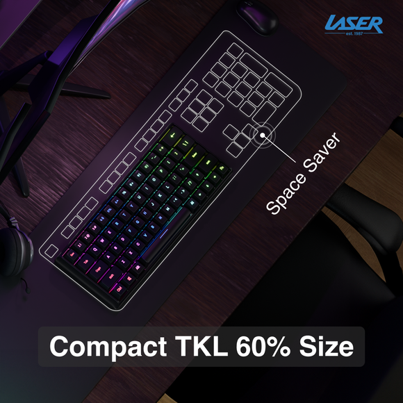 Laser Gaming Mini Mechanical Keyboard Black