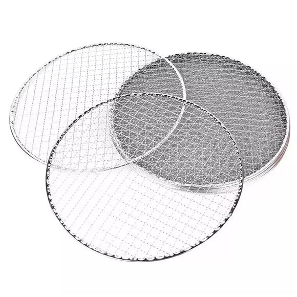 Samland 28CM BBQ Grill Mesh Fish Meat Round Net Mat Barbecue Pad for Camping