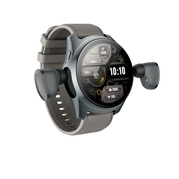 2-in-1 Smartwatch /Earphones & Charging Dock | 4GB MP3, Health Tracker | Titanium Grey | World’s First Patented