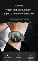 2-in-1 Smartwatch /Earphones & Charging Dock | 4GB MP3, Health Tracker | Titanium Grey | World’s First Patented-2