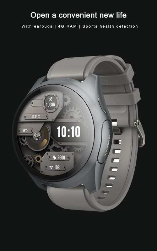 2-in-1 Smartwatch /Earphones & Charging Dock | 4GB MP3, Health Tracker | Titanium Grey | World’s First Patented