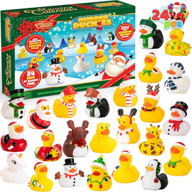 2025 Advent Calendar Christmas Ducks - 24pcs Rubber Duck Advent Calendar 24 Days of Christmas Countdown Toys for Christmas Gifts Party Favors Kids Toddlers Random Duck Gift Box - 0