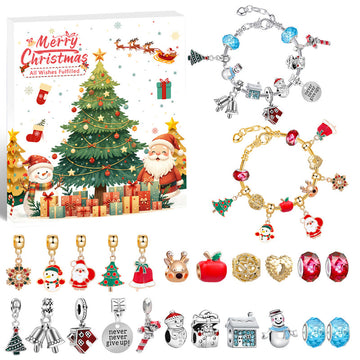 Christmas gift DIY Cartoon Snowman Bracelet Set with Crystal Beads - 0
