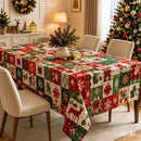 Christmas Patchwork Snowman Rectangle Table Cloth Polyester holiday Xmas Winter tablecloth Machine Washable Table Cover Stain Wrinkle Resistant Dining Party Kitchen Decor - C - Size 90x140cm-6