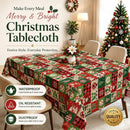Christmas Patchwork Snowman Rectangle Table Cloth Polyester holiday Xmas Winter tablecloth Machine Washable Table Cover Stain Wrinkle Resistant Dining Party Kitchen Decor - C - Size 90x140cm-7