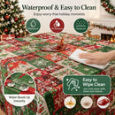 Christmas Patchwork Snowman Rectangle Table Cloth Polyester holiday Xmas Winter tablecloth Machine Washable Table Cover Stain Wrinkle Resistant Dining Party Kitchen Decor - C - Size 90x140cm-10