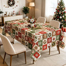 Christmas Patchwork Snowman Rectangle Table Cloth Polyester holiday Xmas Winter tablecloth Machine Washable Table Cover Stain Wrinkle Resistant Dining Party Kitchen Decor - F - Size 90x140cm-3