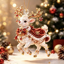 Elf Deer Party Festival 2D Acrylic Keychain Pendant – Christmas Hanging Ornament for Christmas Tree & Holiday Decor, 8cm Tall - Multi - Size B-3