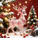 Elf Deer Party Festival 2D Acrylic Keychain Pendant – Christmas Hanging Ornament for Christmas Tree & Holiday Decor, 8cm Tall - Multi - Size B-9