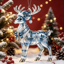 Elf Deer Party Festival 2D Acrylic Keychain Pendant – Christmas Hanging Ornament for Christmas Tree & Holiday Decor, 8cm Tall - Multi - Size E-5