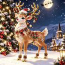 Elf Deer Party Festival 2D Acrylic Keychain Pendant – Christmas Hanging Ornament for Christmas Tree & Holiday Decor, 8cm Tall - Multi - Size E-6