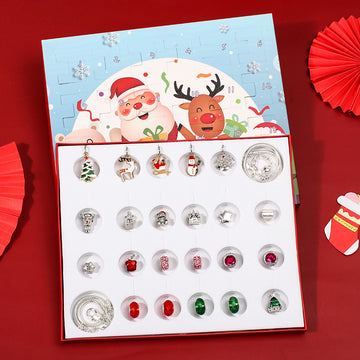 24-Day Christmas Advent Calendar DIY Bracelet Set, Festive Charm & Bead Kit for Aussie Xmas Gifting & Crafting - 0