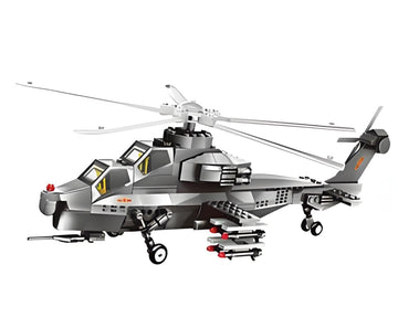 Christmas gift WZ-10 Attack Helicopter Building Blocks Set, 264 Pieces Military Model Kit for Kids Aged 6+ & Enthusiasts（WZ10 helicopter gunship）