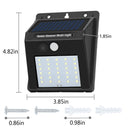 2Pack Solar Sensor Lights Outdoor with 30 LEDs – Wireless Waterproof Solar Motion Sensor Wall Lights for Fence, Patio, Deck, Yard & Garden, Motion Activated Auto On/Off(White)-2
