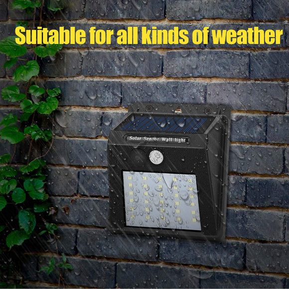2Pack Solar Sensor Lights Outdoor with 30 LEDs – Wireless Waterproof Solar Motion Sensor Wall Lights for Fence, Patio, Deck, Yard & Garden, Motion Activated Auto On/Off(White)