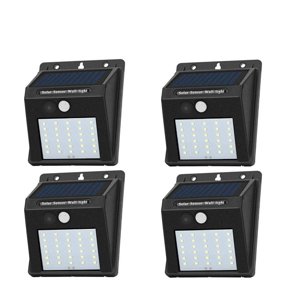 2Pack Solar Sensor Lights Outdoor with 30 LEDs – Wireless Waterproof Solar Motion Sensor Wall Lights for Fence, Patio, Deck, Yard & Garden, Motion Activated Auto On/Off(White)