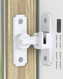 90/180 Degree Barn Door Lock, Safety Flip Lock, Adjustable Sliding Door Latch for Bathroom, Wardrobe, Bedroom & Garden Door, Spacers Included, 1Pack (silver)-9