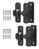 90/180 Degree Barn Door Lock, Safety Flip Lock, Adjustable Sliding Door Latch for Bathroom, Wardrobe, Bedroom & Garden Door, Spacers Included, 1Pack (silver)-11