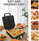 Waffle Makers & Irons, 1500W Waffle Machine with Double~sided Heating, Coating, Temperature Control, Led Light, Easy Clean(black)-3
