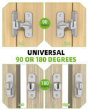 90/180 Degree Barn Door Lock, Safety Flip Lock, Adjustable Sliding Door Latch for Bathroom, Wardrobe, Bedroom & Garden Door, Spacers Included, 1Pack (black)-6