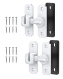 90/180 Degree Barn Door Lock, Safety Flip Lock, Adjustable Sliding Door Latch for Bathroom, Wardrobe, Bedroom & Garden Door, Spacers Included, 1Pack (White)-12