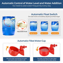 57 Pcs Automatic Chicken Waterer System Set, Chicken Watering Kit with 8 Water Cups & Float Valve, Poultry Water System for Chickens, Ducks & Quail – Bucket Not Included(red)-8