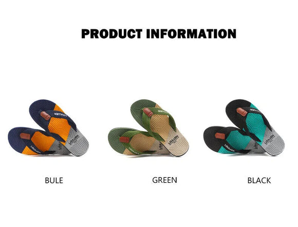 Men's Flip Flops with EVA-PVC Dual Sole, 3 Colors (Black/Blue/Green) for Comfort & Style for Summer Beach & Daily Wear(Blue)