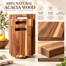 3Pcs Wooden Cutting Board Set with Storage Stand, Chopping Boards for Kitchen Food Preparation-5