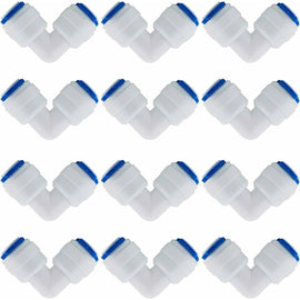 12 pcs RO Water Filter Accessories Nozzle Fitting 1/4 Inch 90 Degree Right Angle Fast Docking For Connecting Water Pipe - 0